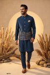 Blue Outluk Wedding Vol 67 Soft Silk Modi Jacket Kurta Pajama W6701